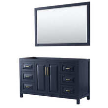 Load image into Gallery viewer, Wyndham Collection Vanity Wyndham Collection WCV252560SBLCXSXXM58 Daria 60 Inch Single Bathroom Vanity in Dark Blue, No Countertop, No Sink, 58 Inch Mirror