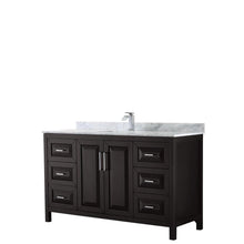 Load image into Gallery viewer, Wyndham Collection Vanity Wyndham Collection WCV252560SDECMUNSMXX Daria 60 Inch Single Bathroom Vanity in Dark Espresso, White Carrara Marble Countertop, Undermount Square Sink, and No Mirror