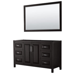 Wyndham Collection Vanity Wyndham Collection WCV252560SDECXSXXM58 Daria 60 Inch Single Bathroom Vanity in Dark Espresso, No Countertop, No Sink, and 58 Inch Mirror