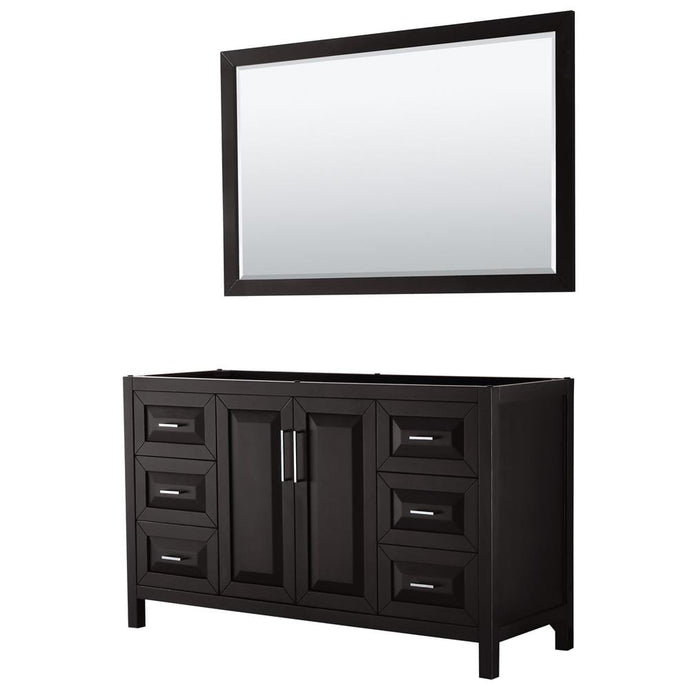Wyndham Collection Vanity Wyndham Collection WCV252560SDECXSXXM58 Daria 60 Inch Single Bathroom Vanity in Dark Espresso, No Countertop, No Sink, and 58 Inch Mirror
