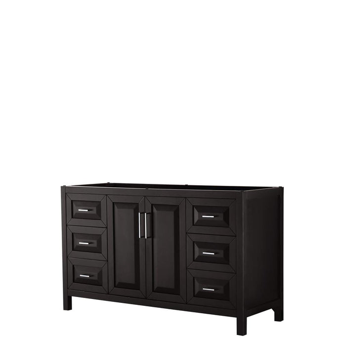 Wyndham Collection Vanity Wyndham Collection WCV252560SDECXSXXMXX Daria 60 Inch Single Bathroom Vanity in Dark Espresso, No Countertop, No Sink, and No Mirror