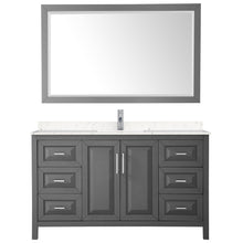 Load image into Gallery viewer, Wyndham Collection Vanity Wyndham Collection WCV252560SKGC2UNSM58 Daria 60 Inch Single Bathroom Vanity in Dark Gray, Light-Vein Carrara Cultured Marble Countertop, Undermount Square Sink, 58 Inch Mirror