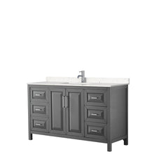 Load image into Gallery viewer, Wyndham Collection Vanity Wyndham Collection WCV252560SKGC2UNSMXX Daria 60 Inch Single Bathroom Vanity in Dark Gray, Light-Vein Carrara Cultured Marble Countertop, Undermount Square Sink, No Mirror