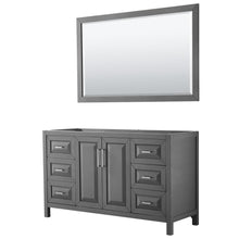 Load image into Gallery viewer, Wyndham Collection Vanity Wyndham Collection WCV252560SKGCXSXXM58 Daria 60 Inch Single Bathroom Vanity in Dark Gray, No Countertop, No Sink, and 58 Inch Mirror