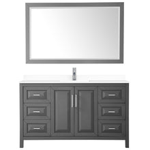 Load image into Gallery viewer, Wyndham Collection Vanity Wyndham Collection WCV252560SKGWCUNSM58 Daria 60 Inch Single Bathroom Vanity in Dark Gray, White Cultured Marble Countertop, Undermount Square Sink, 58 Inch Mirror