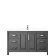 Load image into Gallery viewer, Wyndham Collection Vanity Wyndham Collection WCV252560SKGWCUNSMXX Daria 60 Inch Single Bathroom Vanity in Dark Gray, White Cultured Marble Countertop, Undermount Square Sink, No Mirror