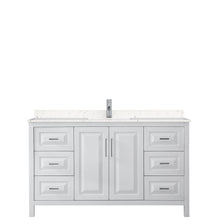 Load image into Gallery viewer, Wyndham Collection Vanity Wyndham Collection WCV252560SWHC2UNSMXX Daria 60 Inch Single Bathroom Vanity in White, Light-Vein Carrara Cultured Marble Countertop, Undermount Square Sink, No Mirror