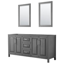 Load image into Gallery viewer, Wyndham Collection Vanity Wyndham Collection WCV252572DKGCXSXXM24 Daria 72 Inch Double Bathroom Vanity in Dark Gray, No Countertop, No Sink, and 24 Inch Mirrors