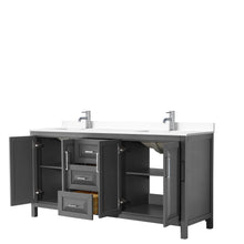 Load image into Gallery viewer, Wyndham Collection Vanity Wyndham Collection WCV252572DKGWCUNSMXX Daria 72 Inch Double Bathroom Vanity in Dark Gray, White Cultured Marble Countertop, Undermount Square Sinks, No Mirror