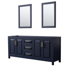 Load image into Gallery viewer, Wyndham Collection Vanity Wyndham Collection WCV252580DBLCXSXXM24 Daria 80 Inch Double Bathroom Vanity in Dark Blue, No Countertop, No Sink, 24 Inch Mirrors