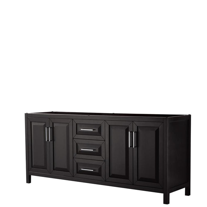 Wyndham Collection Vanity Wyndham Collection WCV252580DDECXSXXMXX Daria 80 Inch Double Bathroom Vanity in Dark Espresso, No Countertop, No Sink, and No Mirror