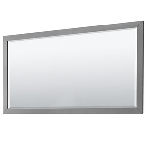 Wyndham Collection Vanity Wyndham Collection WCV252580DKGCMUNSM70 Daria 80 Inch Double Bathroom Vanity in Dark Gray, White Carrara Marble Countertop, Undermount Square Sinks, and 70 Inch Mirror