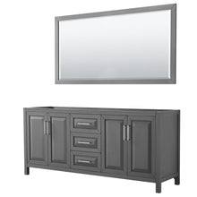 Load image into Gallery viewer, Wyndham Collection Vanity Wyndham Collection WCV252580DKGCXSXXM70 Daria 80 Inch Double Bathroom Vanity in Dark Gray, No Countertop, No Sink, and 70 Inch Mirror