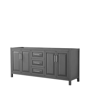 Wyndham Collection Vanity Wyndham Collection WCV252580DKGCXSXXMXX Daria 80 Inch Double Bathroom Vanity in Dark Gray, No Countertop, No Sink, and No Mirror