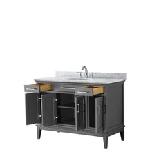Load image into Gallery viewer, Wyndham Collection Vanity Wyndham Collection WCV303048SKGCMUNOMXX Margate 48 Inch Single Bathroom Vanity in Dark Gray, White Carrara Marble Countertop, Undermount Oval Sink, and No Mirror