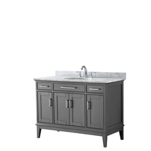 Load image into Gallery viewer, Wyndham Collection Vanity Wyndham Collection WCV303048SKGCMUNOMXX Margate 48 Inch Single Bathroom Vanity in Dark Gray, White Carrara Marble Countertop, Undermount Oval Sink, and No Mirror