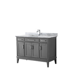 Load image into Gallery viewer, Wyndham Collection Vanity Wyndham Collection WCV303048SKGCMUNSMXX Margate 48 Inch Single Bathroom Vanity in Dark Gray, White Carrara Marble Countertop, Undermount Square Sink, and No Mirror