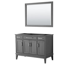 Load image into Gallery viewer, Wyndham Collection Vanity Wyndham Collection WCV303048SKGCXSXXM44 Margate 48 Inch Single Bathroom Vanity in Dark Gray, No Countertop, No Sink, and 44 Inch Mirror