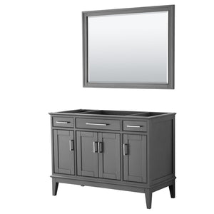 Wyndham Collection Vanity Wyndham Collection WCV303048SKGCXSXXM44 Margate 48 Inch Single Bathroom Vanity in Dark Gray, No Countertop, No Sink, and 44 Inch Mirror