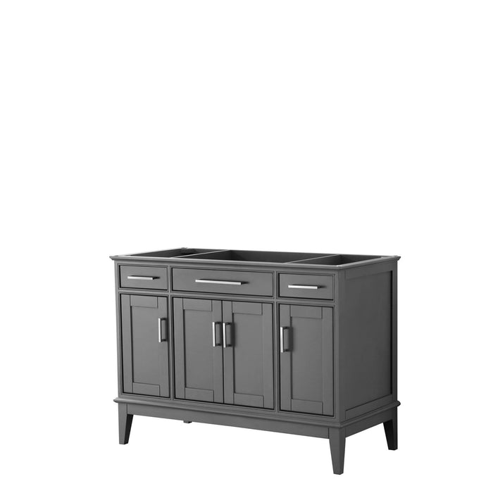 Wyndham Collection Vanity Wyndham Collection WCV303048SKGCXSXXMXX Margate 48 Inch Single Bathroom Vanity in Dark Gray, No Countertop, No Sink, and No Mirror