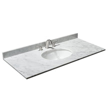 Load image into Gallery viewer, Wyndham Collection Vanity Wyndham Collection WCV303048SWHCMUNOMXX Margate 48 Inch Single Bathroom Vanity in White, White Carrara Marble Countertop, Undermount Oval Sink, and No Mirror