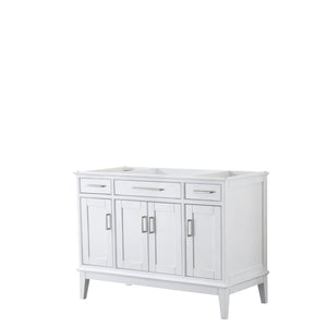 Wyndham Collection Vanity Wyndham Collection WCV303048SWHCXSXXMXX Margate 48 Inch Single Bathroom Vanity in White, No Countertop, No Sink, and No Mirror