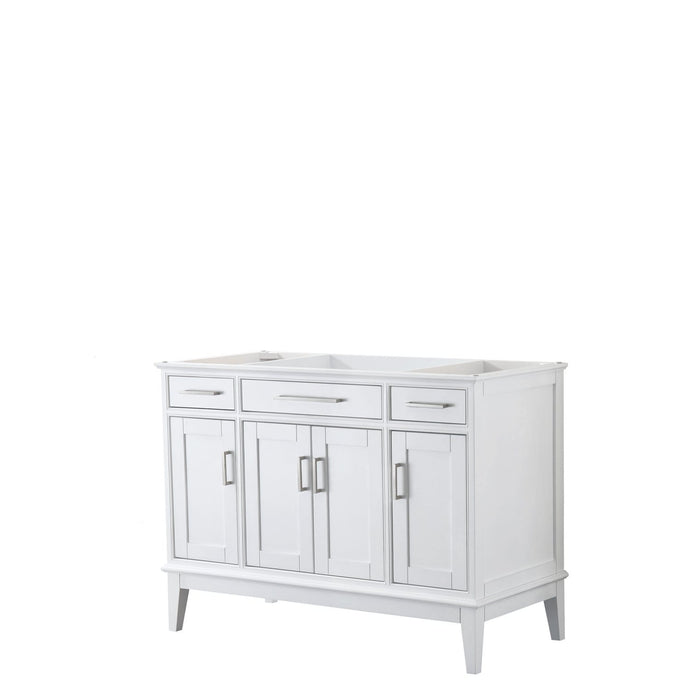 Wyndham Collection Vanity Wyndham Collection WCV303048SWHCXSXXMXX Margate 48 Inch Single Bathroom Vanity in White, No Countertop, No Sink, and No Mirror