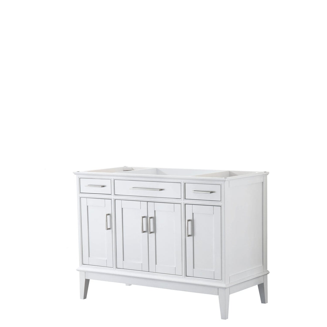 Wyndham Collection Vanity Wyndham Collection WCV303048SWHCXSXXMXX Margate 48 Inch Single Bathroom Vanity in White, No Countertop, No Sink, and No Mirror