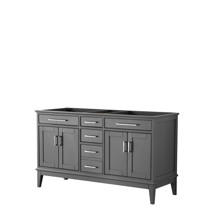 Wyndham Collection Vanity Wyndham Collection WCV303060DKGCXSXXMXX Margate 60 Inch Double Bathroom Vanity in Dark Gray, No Countertop, No Sink, and No Mirror