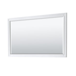 Wyndham Collection Vanity Wyndham Collection WCV303060DWHCMUNOM56 Margate 60 Inch Double Bathroom Vanity in White, White Carrara Marble Countertop, Undermount Oval Sinks, and 56 Inch Mirror