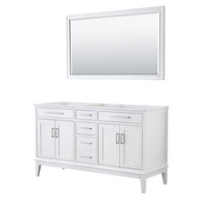 Load image into Gallery viewer, Wyndham Collection Vanity Wyndham Collection WCV303060DWHCXSXXM56 Margate 60 Inch Double Bathroom Vanity in White, No Countertop, No Sink, and 56 Inch Mirror