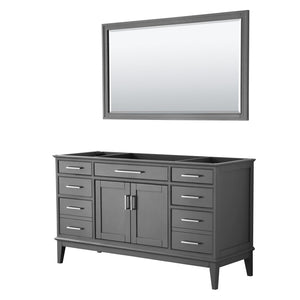 Wyndham Collection Vanity Wyndham Collection WCV303060SKGCXSXXM56 Margate 60 Inch Single Bathroom Vanity in Dark Gray, No Countertop, No Sink, and 56 Inch Mirror