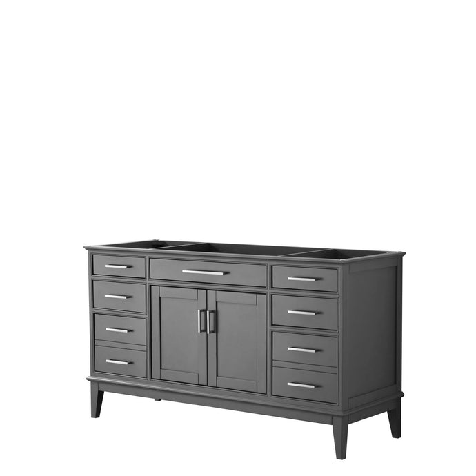 Wyndham Collection Vanity Wyndham Collection WCV303060SKGCXSXXMXX Margate 60 Inch Single Bathroom Vanity in Dark Gray, No Countertop, No Sink, and No Mirror