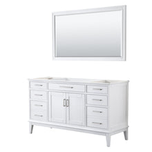 Load image into Gallery viewer, Wyndham Collection Vanity Wyndham Collection WCV303060SWHCXSXXM56 Margate 60 Inch Single Bathroom Vanity in White, No Countertop, No Sink, and 56 Inch Mirror