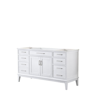 Wyndham Collection Vanity Wyndham Collection WCV303060SWHCXSXXMXX Margate 60 Inch Single Bathroom Vanity in White, No Countertop, No Sink, and No Mirror
