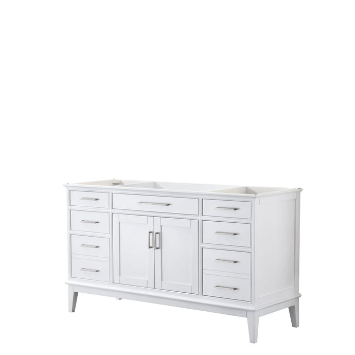 Wyndham Collection Vanity Wyndham Collection WCV303060SWHCXSXXMXX Margate 60 Inch Single Bathroom Vanity in White, No Countertop, No Sink, and No Mirror