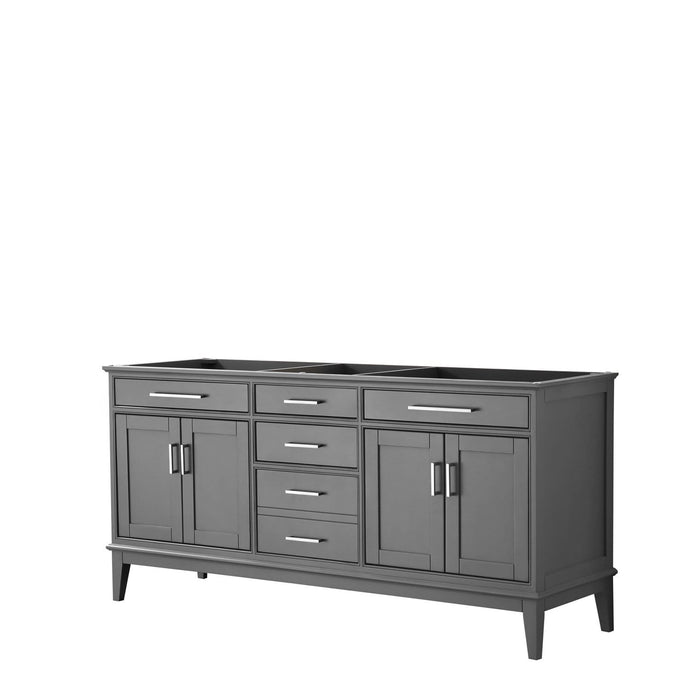 Wyndham Collection Vanity Wyndham Collection WCV303072DKGCXSXXMXX Margate 72 Inch Double Bathroom Vanity in Dark Gray, No Countertop, No Sink, and No Mirror
