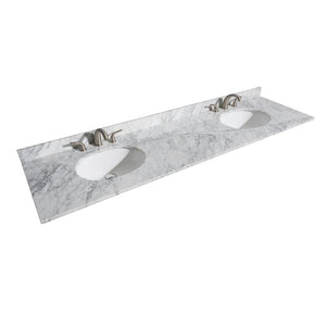 Wyndham Collection Vanity Wyndham Collection WCV303080DKGCMUNOMXX Margate 80 Inch Double Bathroom Vanity in Dark Gray, White Carrara Marble Countertop, Undermount Oval Sinks, and No Mirror