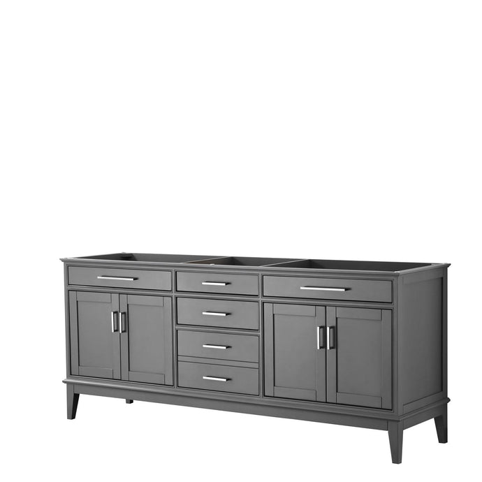 Wyndham Collection Vanity Wyndham Collection WCV303080DKGCXSXXMXX Margate 80 Inch Double Bathroom Vanity in Dark Gray, No Countertop, No Sink, and No Mirror