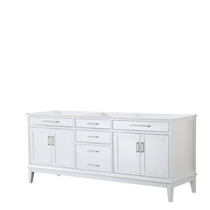 Wyndham Collection Vanity Wyndham Collection WCV303080DWHCXSXXMXX Margate 80 Inch Double Bathroom Vanity in White, No Countertop, No Sink, and No Mirror