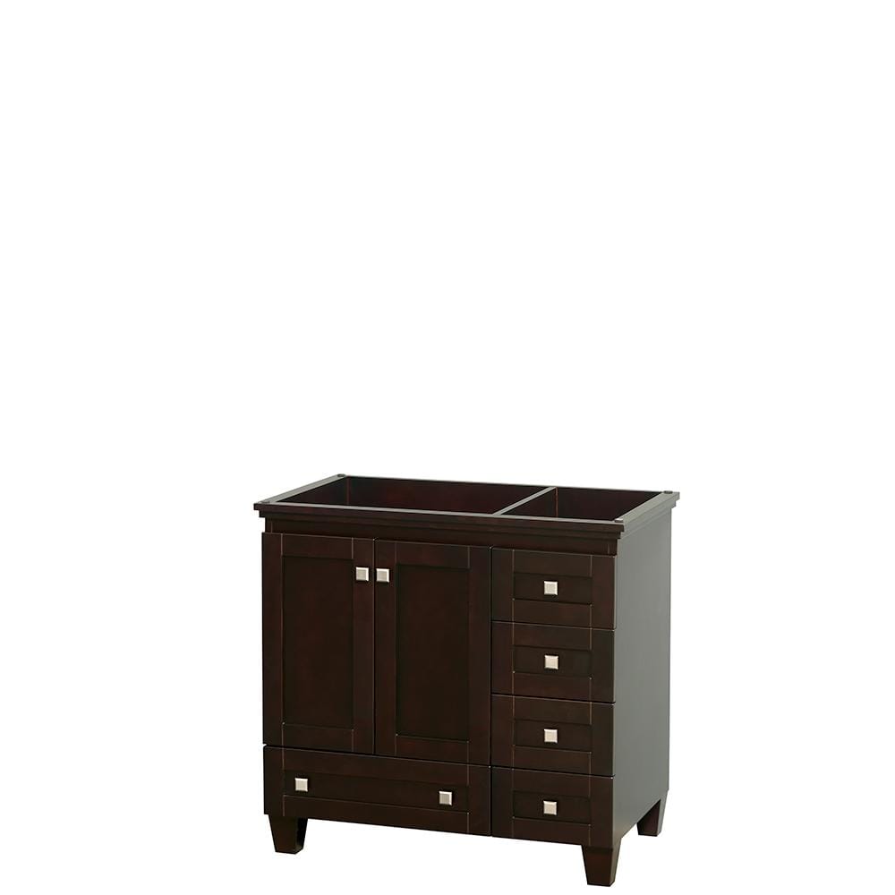 Wyndham Collection Vanity Wyndham Collection WCV800036SESCXSXXMXX Acclaim 36 Inch Single Bathroom Vanity in Espresso, No Countertop, No Sink, and No Mirror