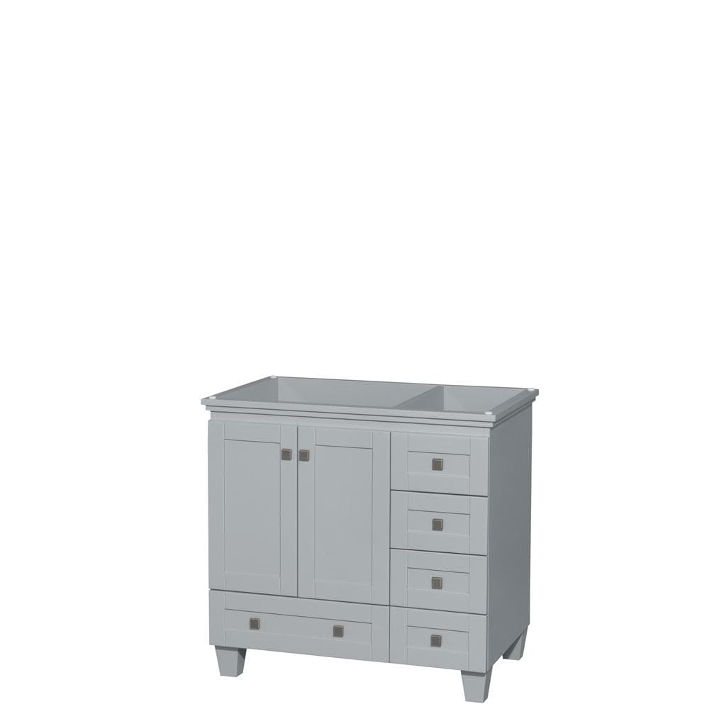 Wyndham Collection Vanity Wyndham Collection WCV800036SOYCXSXXMXX Acclaim 36 Inch Single Bathroom Vanity in Oyster Gray, No Countertop, No Sink, and No Mirror