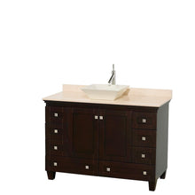 Load image into Gallery viewer, Wyndham Collection Vanity Wyndham Collection WCV800048SESIVD2BMXX Acclaim 48 Inch Single Bathroom Vanity in Espresso, Ivory Marble Countertop, Pyra Bone Sink, and No Mirror