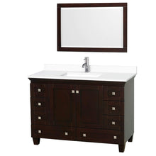 Load image into Gallery viewer, Wyndham Collection Vanity Wyndham Collection WCV800048SESWCUNSM24 Acclaim 48 Inch Single Bathroom Vanity in Espresso, White Cultured Marble Countertop, Undermount Square Sink, 24 Inch Mirror