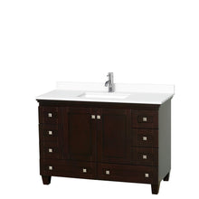 Load image into Gallery viewer, Wyndham Collection Vanity Wyndham Collection WCV800048SESWCUNSMXX Acclaim 48 Inch Single Bathroom Vanity in Espresso, White Cultured Marble Countertop, Undermount Square Sink, No Mirror