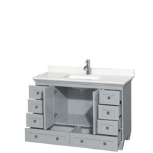 Load image into Gallery viewer, Wyndham Collection Vanity Wyndham Collection WCV800048SOYC2UNSMXX Acclaim 48 Inch Single Bathroom Vanity in Oyster Gray, Light-Vein Carrara Cultured Marble Countertop, Undermount Square Sink, No Mirror