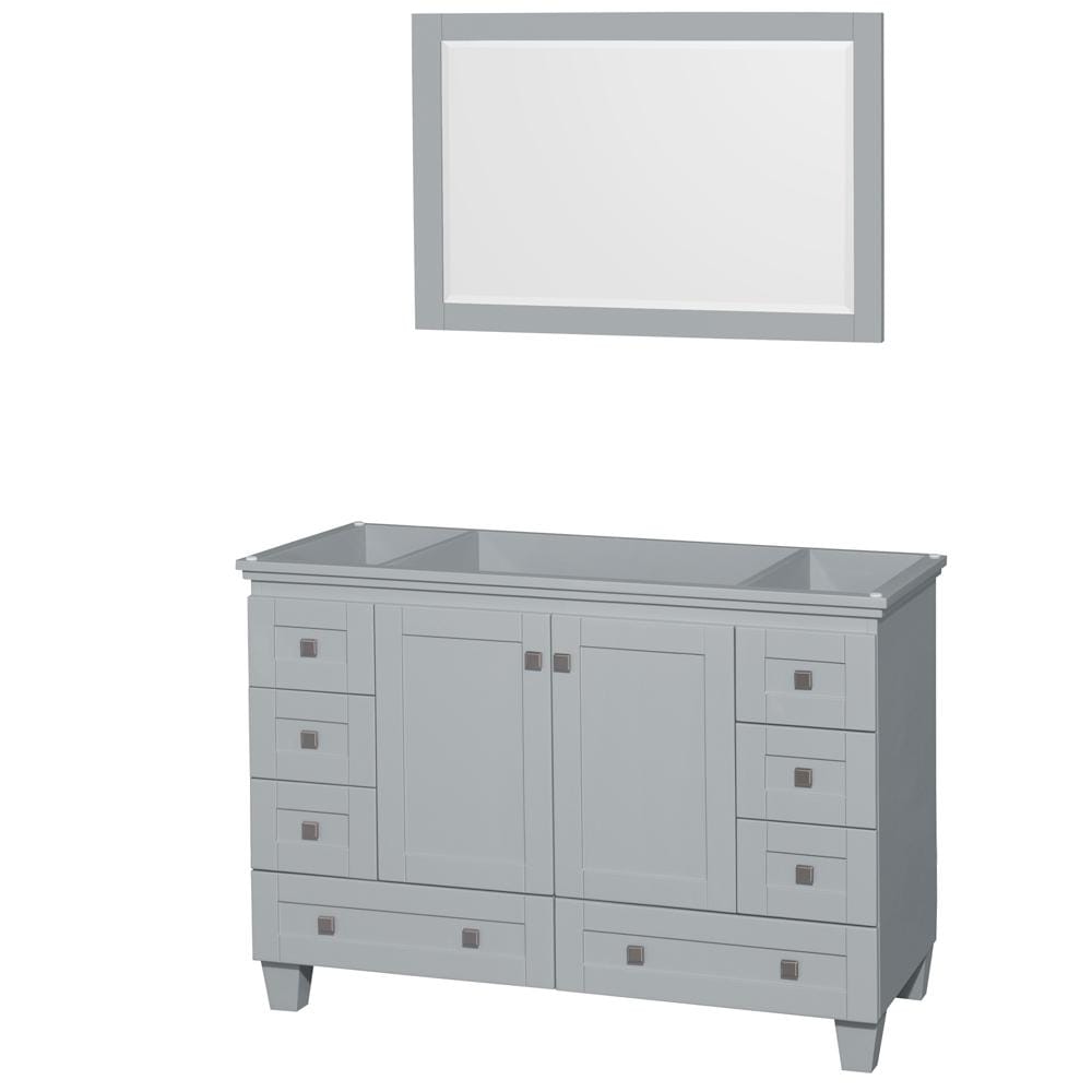 Wyndham Collection Vanity Wyndham Collection WCV800048SOYCXSXXM24 Acclaim 48 Inch Single Bathroom Vanity in Oyster Gray, No Countertop, No Sink, and 24 Inch Mirror
