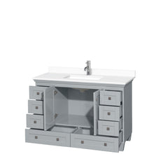 Load image into Gallery viewer, Wyndham Collection Vanity Wyndham Collection WCV800048SOYWCUNSMXX Acclaim 48 Inch Single Bathroom Vanity in Oyster Gray, White Cultured Marble Countertop, Undermount Square Sink, No Mirror