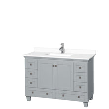 Load image into Gallery viewer, Wyndham Collection Vanity Wyndham Collection WCV800048SOYWCUNSMXX Acclaim 48 Inch Single Bathroom Vanity in Oyster Gray, White Cultured Marble Countertop, Undermount Square Sink, No Mirror