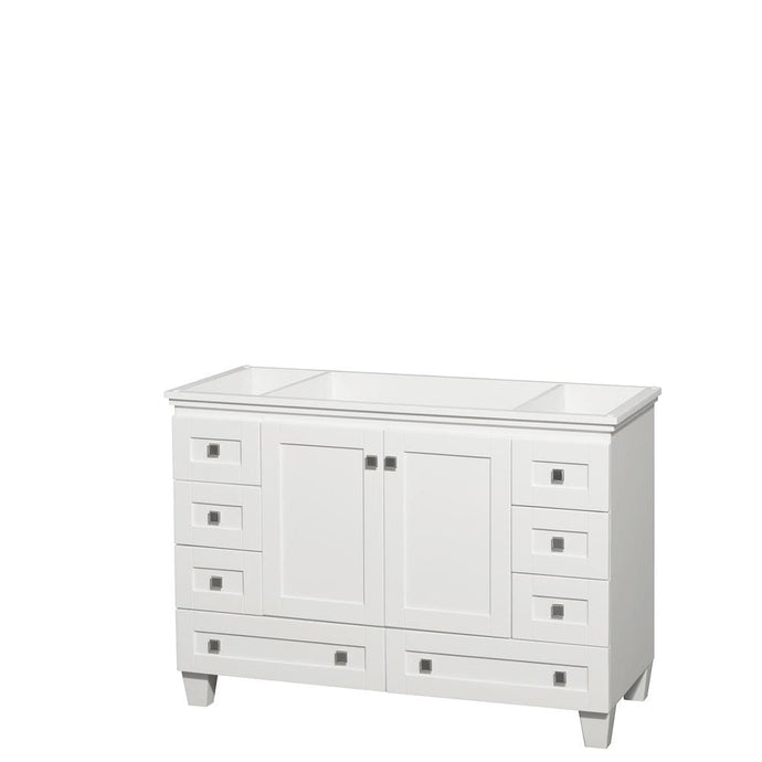 Wyndham Collection Vanity Wyndham Collection WCV800048SWHCXSXXMXX Acclaim 48 Inch Single Bathroom Vanity in White, No Countertop, No Sink, and No Mirror